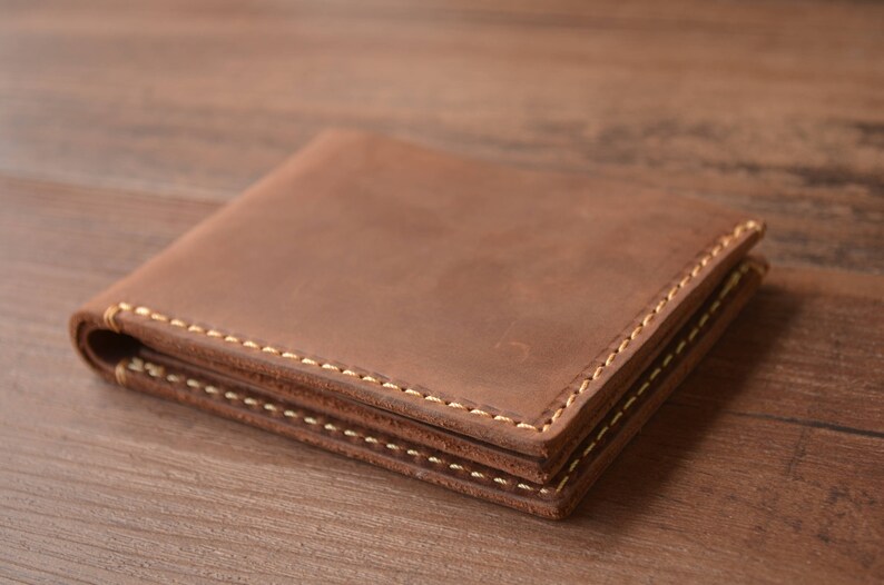Bifold Leather Wallet Men S Wallet Minimalist Leather Wallet Slim Wallet Distressed Leather Wallet Groomsmen Gifts Personalized - 